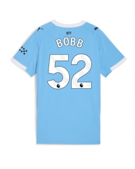 Billige Fotballdrakt Manchester City Oscar Bobb #52 Replika Hjemmedrakt Dame 2025-26 Kortermet